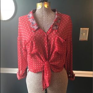 Women’s small Free People button up blouse top